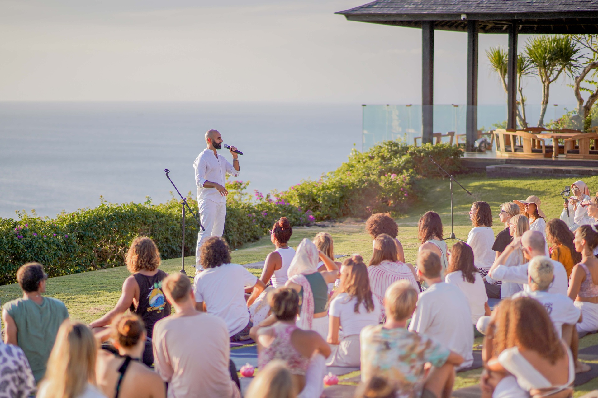 David Hans-Barker meditating at The Istana